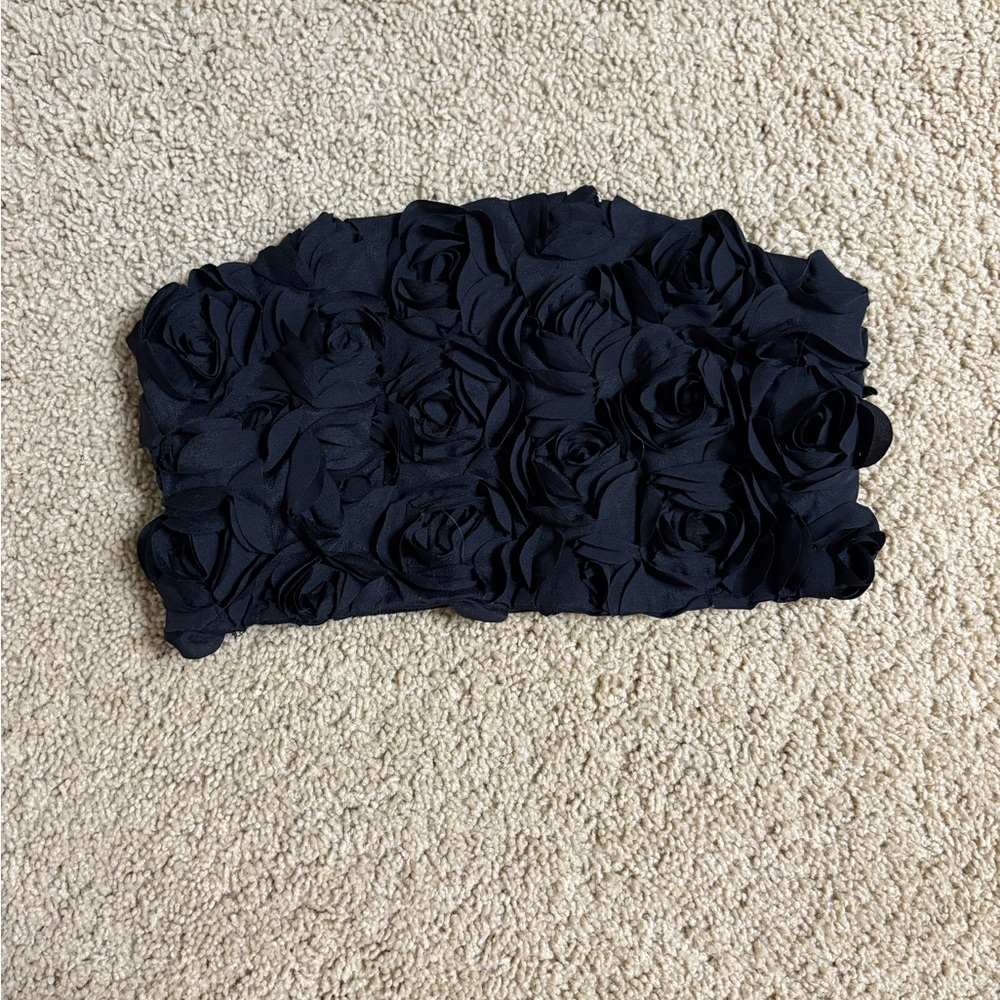 Elegant Black Rose Clutch
